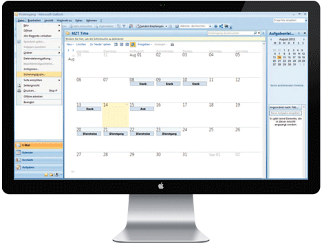Zeitwirtschaft Outlook-Schnittstelle